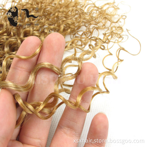 Wholesale 100% cheap natural blonde curly human hair extensions